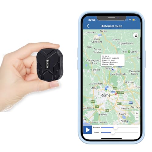 TKMARS Mini GPS Tracker Ohne ABO GPS Tracker Klein für Auto Kinder Koffer Fahrrad Dokumentation 1500mah