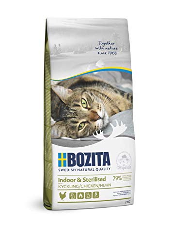 BOZITA Indoor Sterilised Hühnchen   Trockenfutter für erwachsene hauptsächlich drinnen lebende Katzen 2 kg