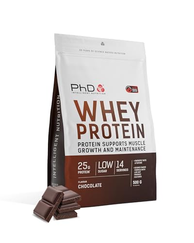 PhD Nutrition Whey Pulver 500g Schokolade - Eiweißpulver mit 25g Eiweiß pro Portion Informed Protein Angereichert mit gut verträglichen Kulturen