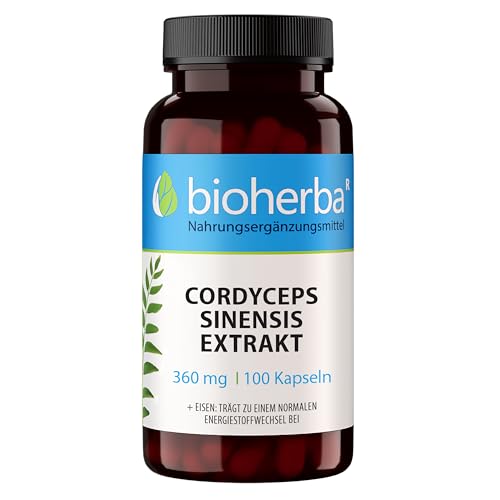 Cordyceps Kapseln 100 Stück 1440 mg Cordyceps sinensis Extrakt pro Tag mit 40 % Polysacchariden und Eisen von BIOHERBA PZN 17190298