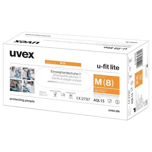 Uvex u-fit lite 6016808 100 St. Einweghandschuh Größe Handschuhe M EN 420 2003 A1 2009 EN 374-1 2016 A1 2018 EN 37