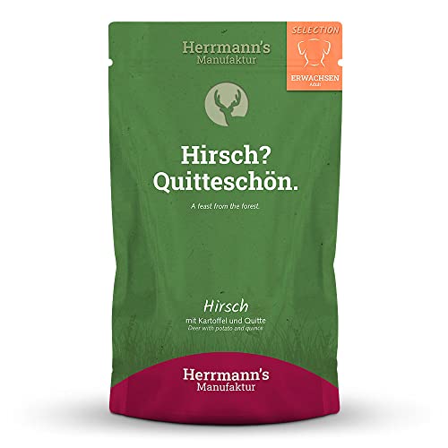 Herrmann s   Selection Adult Hirsch mit Kartoffel und Quitte   15x 150g   Nassfutter  