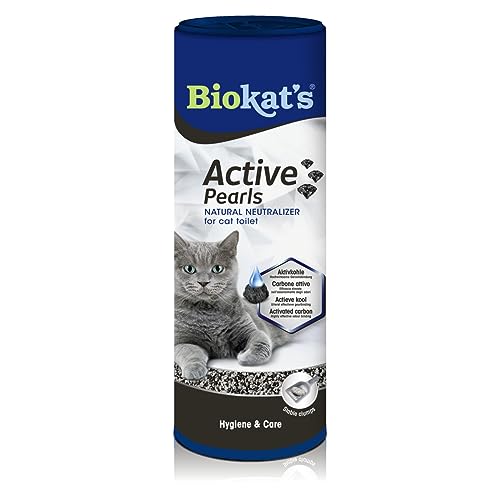 Biokat s Active Pearls - Streuzusatz mit Aktivkohle verbessert Geruchsbindung und Saugfähigkeit der Katzenstreu - 1 Dose 1 x 700 ml