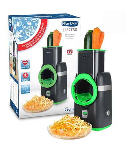  Electroüsehobel elektrisch 25 tlgüseschneider automatisch Käsereibe fürüse Obst Nüsse 6 Extrascharfe Einsätze Ein Knopf Einfache Reinigung Leistungsstark