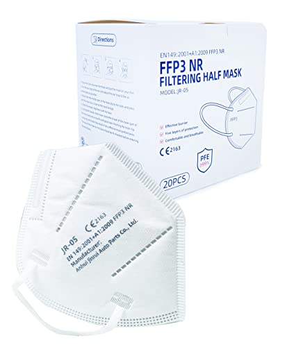  20x Partikel Atemschutzmaske 5 lagig hohe Filtrationskapazität einzeln verpackt im PE Beutel zertifiziert EU Richtlinie EN149 2001 A1 2009 2163 4