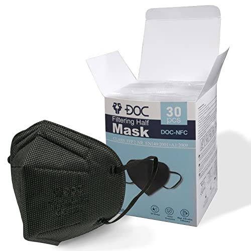 DOC FFP2-Masken schwarz EN 149 2001 A1 2009 - CE 0598-30 Stück - Einzeln verpackt