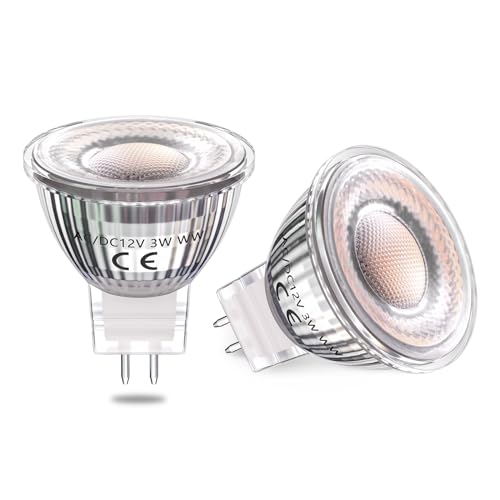 Klarlight 3W MR11 GU4 LED 12V Spot Lamp Warmweiss 3000K Bi-Pin GU4.0 Reflektor Spotlight Lampen voor Spoorverlichting Inbouwspots Downlights 2-Pack Niet-Dimbaar