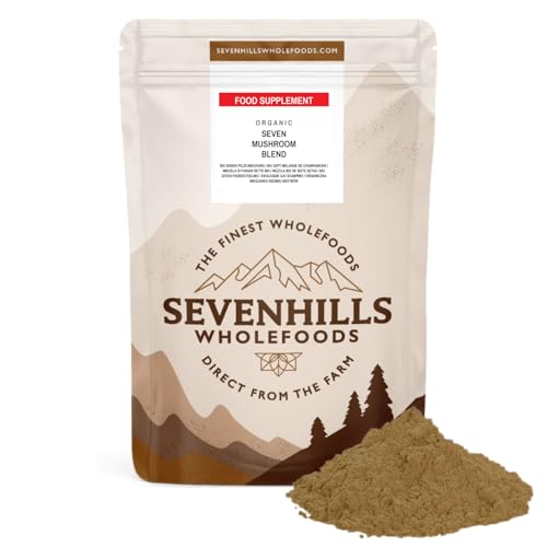 Sevenhills Wholefoods Bio 7 Pilz Pulver 500g Löwenmähne Reishi Chaga Cordyceps Shiitake Maitake Tremella
