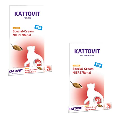 Kattovit Feline Niere Renal Spezial Cream   Ergänzungsfuttermittel für Katzen mit   Doppelpack   2x 6x 15 g