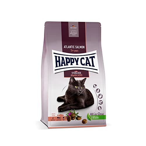 Happy Cat 70579 - Sterilised Adult Atlantik Lachs - Trockenfutter für sterilisierte Katzen und Kater - 1 3 kg Inhalt