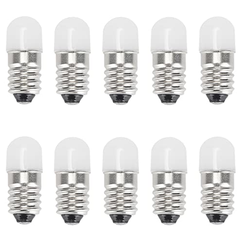 GutReise E10 LED Leuchtmittel 12 V kaltweiß 10 Stück AC DC E10 Miniatur-Schraub-LED-Lampen 0 5 W 65 lm 12 V kaltweiß