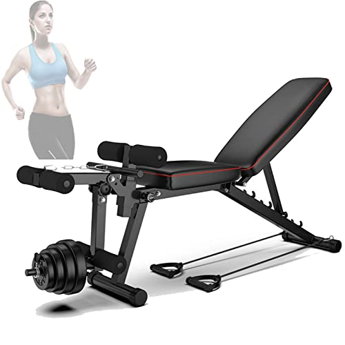 ilbcavne Hantelbank mit Verstellbarer Faltbare Gewichte Bank Fitness Set Flat Incline Decline Verstellbares Heben Home Gym Workout Hantelbänke für Ganzkörper-Krafttraining Bis 250kg