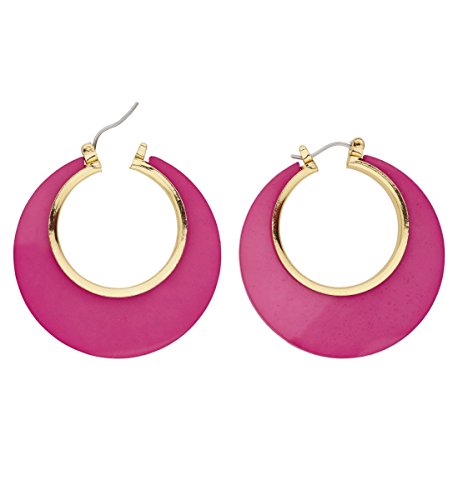 Panelize 80er Jahre Creolen Ohrringe in pink achtziger Modeschmuck neon-pink