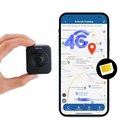 4G Mini GPS Tracker mit SIM Karte GPS Tracker Kinder mit SOS Alarm Abnehmbar 3-IN-1 Rückseitencover Micro GPS Tracker Auto Echtzeit Tracking Gerät für Kid Fahrrad Fahrzeuge Motorrad Tasche