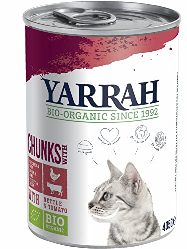 Yarrah Bio Katze Dose Bröckchen Huhn mit Rind 2 x 405 gr