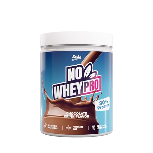 Rocka Nutrition NO WHEY PRO Vegan Protein Pflanzliches Protein-Pulver mit 24 g Protein pro Portion Aminosäuren Vitamin B12 750 g Chocolate Drink