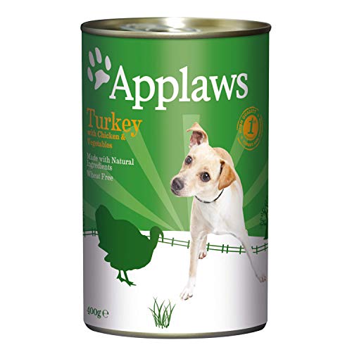 Applaws 100% natürliche und getreidefreie Hundefutter Pastete Truthahn mit Huhn und Gemüse 6 x 400g Dosen