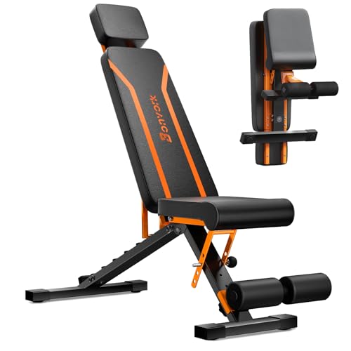 Hantelbank Klappbar Verstellbar Multifunktion Training Fitness Bank Bauchtrainer Schrägbank Trainingsbank mit 6-Fach Verstellbarer Rückenlehne 3-Fach verstellbarer Sitzkissen Belastung 350KG