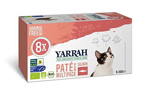Yarrah Bio Katzenfutter - 8 x 100gr - Lachs - Getreidefrei