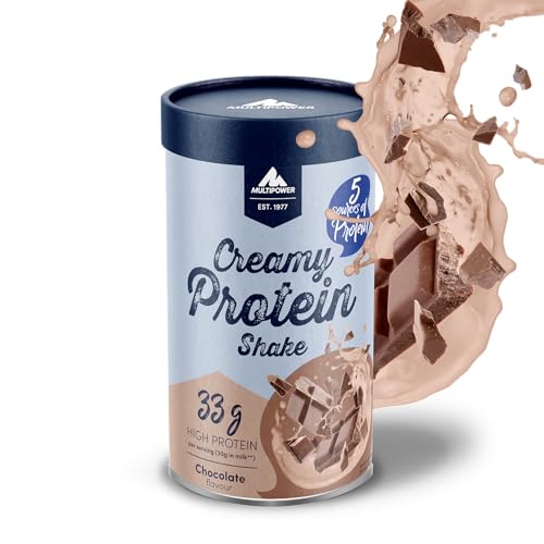 Multipower Creamy Protein Shake 420 g hochwertiges Schoko Protein Pulver mit Whey und Casein für leckere Shakes zum Muskelaufbau