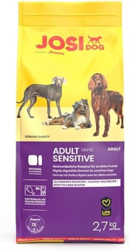 JosiDog Adult Sensitive 3 x 2 7 kg Hundefutter für Sensible Hunde Premium Trockenfutter für ausgewachsene Hunde Powered by JOSERA