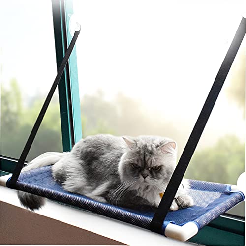 Decdeal Katzen Hängematte Fensterplatz Atmungsaktiv Katzendecke Sonnenbad bis zu 22 Pfund für Katzen Schwarz