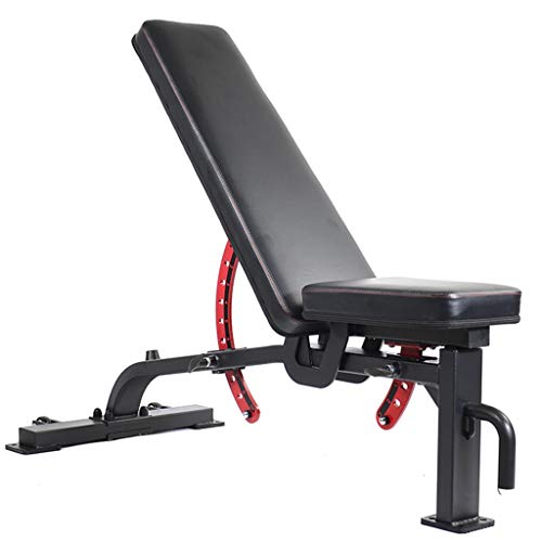 Hantelbank mit gewichten 9 höhenverstellbare Montage Professional Hantel Hocker Multifunktionsbank Presse Hocker Rückenbrett Home Training Hocker Color Black Size 136.5 62.5 45cm