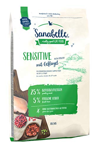 Sanabelle Sensitive mit Geflügel Katzentrockenfutter für ernährungssensible 1x 10 kg