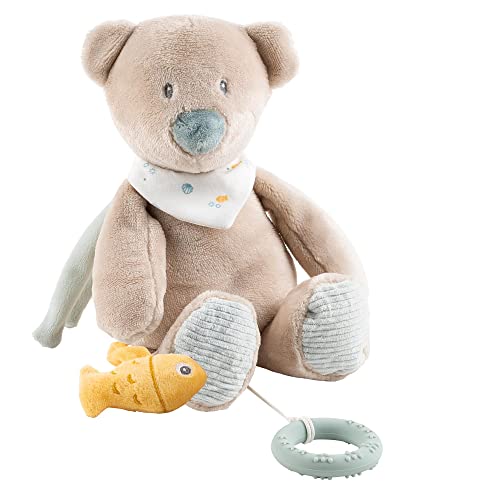 Nattou aus Polyester Bär Jules Wiegelied La Le Lu Ring Ca. 30 cm Romeo Jules Sally Beige