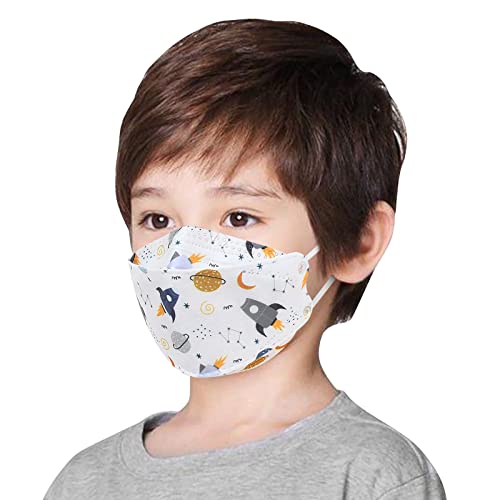 SDFRK 30 50 Stück Masken Mundschutz Einweg Mundschutz Kinder 4-lagig Vliesstoff Mund Nasen Schutz Fisch Form Cartoon Motiv Atmungsaktive Multifunktionstuch Halstuch Bandana für Kinder