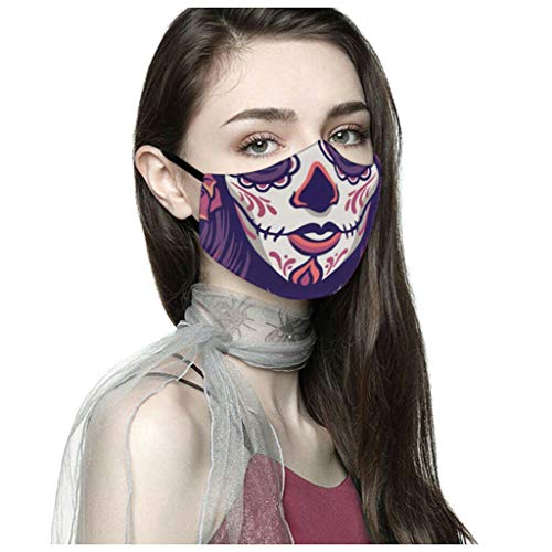 AmyGline Baumwolle Totenkopf Anti Staubschutz Gesichtsschutz für Halloween Karneval Cosplay