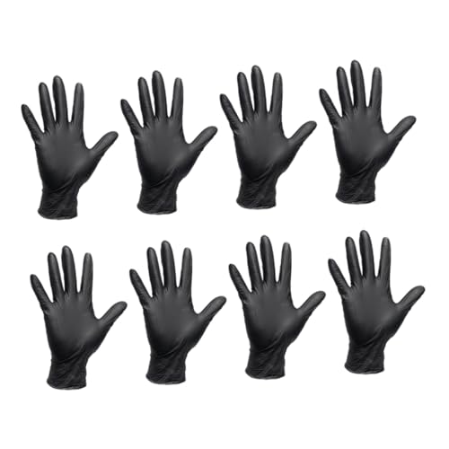 TOPBATHY 20stücke Nitrilhandschuhe Schwarz Einweghandschuhe Schutzhandschuhe Mehrzweckhandschuhe Für Allergiker Spenderbox Beinhaltet