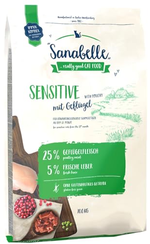 Sanabelle Sensitive mit Geflügel Katzentrockenfutter für ernährungssensible 1x 10 kg