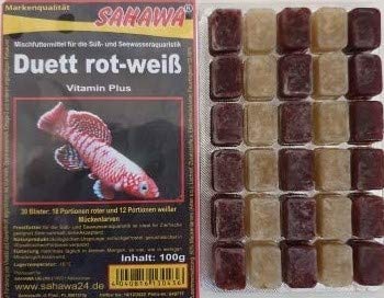 SAHAWA Frostfutter 5X 100g Blister Duett rote und weiße Mückenlarven Fischfutter
