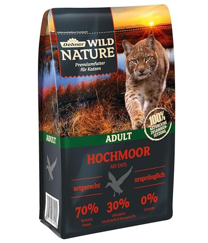Dehner Wild Nature Katzenfutter Hochmoor Trockenfutter getreidefrei für ausgewachsene Katzen Ente 1.5 kg