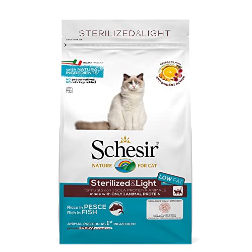 Schesir Dry Line Cat Sterilizedlight mit Fisch für Katzen 1 5 kg