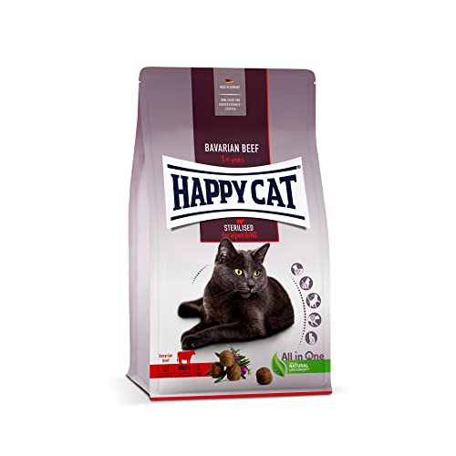 Happy Cat 70574 - Sterilised Adult Voralpen Rind - Trockenfutter für sterilisierte Katzen und Kater - 1 3 kg Inhalt