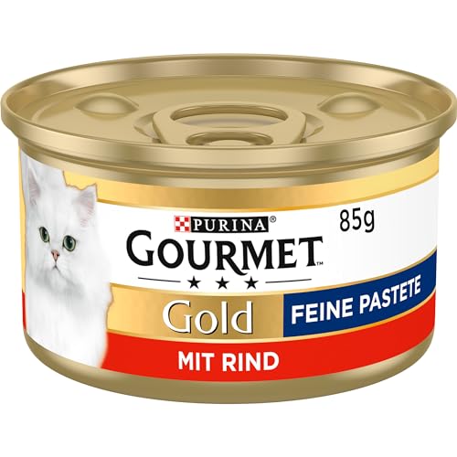 Gourmet PURINA GOURMET Gold Feine Pastete Katzenfutter nass mit Rind 12er Pack 12 x 85g