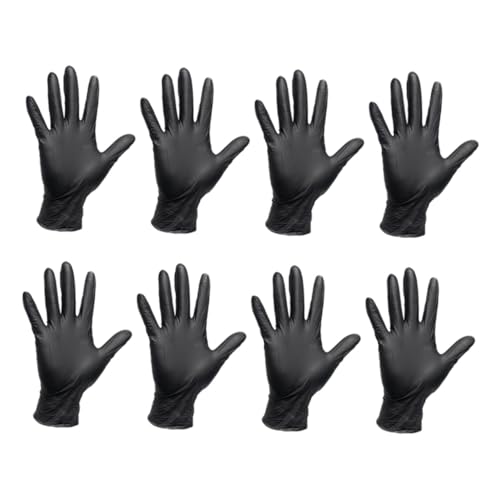 Mobestech 20stücke Einweg-nitrilhandschuhe Schwarz Schutzhandschuhe Mehrzweckhandschuhe Einweghandschuhe Für Medizinische Standardbehandlungen Arbeit Und Hobby