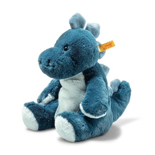 Steiff Kuscheltier mit Nachtlicht Spott Stegosaurus Süßes Stofftier mit Kunststoffaugen Kinder Jungen Mädchen Friends 28 cm Mittelblau 067266