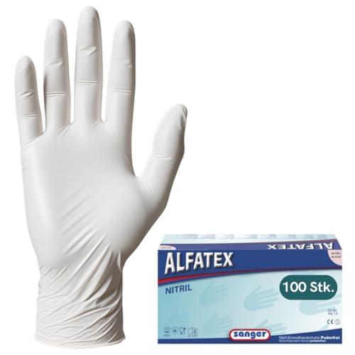 Sugaring Cane Einweghandschuhe 100 Stück Box Nitrilhandschuhe puderfrei latexfrei Einmalhandschuhe Wegwerfhandschuhe Handschuhe weiß M