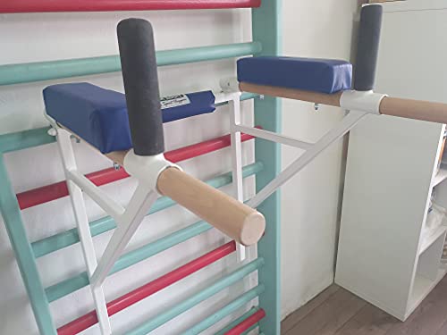 ARTIMEX Klimmzug Dip Ständer für Sprossenwand - Wird in Heimen Fitnessstudios oder Fitnesscentern für Training und Fitness verwendet Artikelnr. 270 Weiß