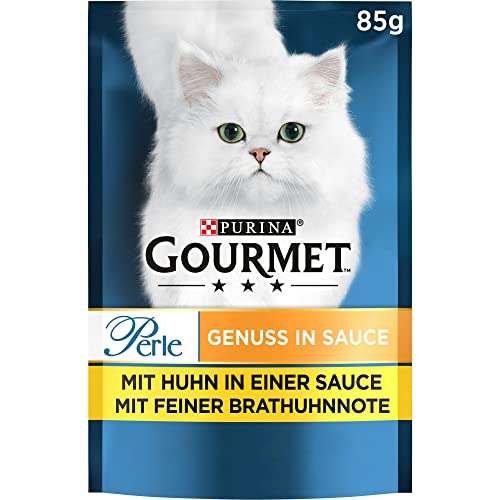 PURINA GOURMET Perle Genuss in Sauce Katzenfutter nass mit Huhn 24er Pack 24 x 85g