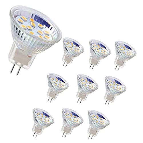LED-Leuchtmittel MR11 GU4 zweipoliger Sockel 5 W 12 V DC AC Halogenlampen Warmweiß 3000 K 10 Stück