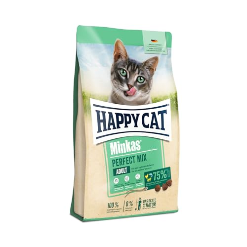Happy Cat 70416 Happy Cat Minkas Perfect Mix Geflügel Fisch Lamm Trockenfutter für Katzen 10 kg Inhalt