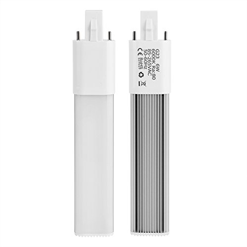 Haofy 6W 2-Pin LED Kompaktlampe Horizontal Einbaurohr Glühbirne Leuchten Warm white G23