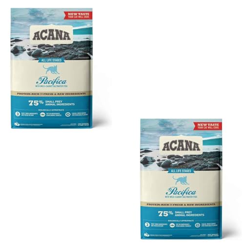  Pacifica Doppelpack 2x 340g Trockenfuttermittel für Aller Rassen Lebensphasen Enthält Hering Makrele Flunder Hecht und Rotbarsch aus Wildfang