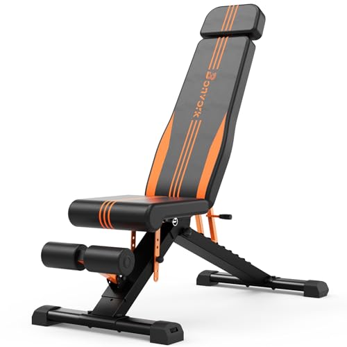 400KG hantelbank klappbar - Trainingsbank verstellbar mit 80 40MM robustem Stahl schrägbank für Fitnessstudio zu Hause Flach Rückgang Bankdrücken Bank für den gesamten Körper