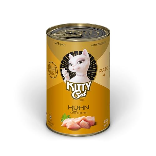 KITTY Cat Pat Huhn 6x 400g für getreidefreies Taurin Lachsöl und Grünlippmuschel Alleinfuttermittel hohem Fleischanteil Made in Germany