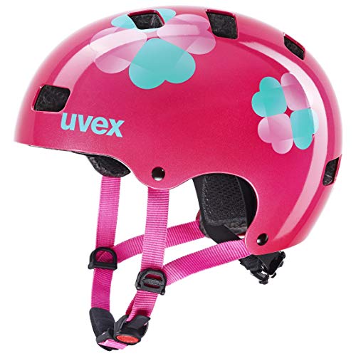 uvex kid 3   robuster Fahrradhelm für Kinder  individuelle Größenanpassung   optimierte Belüftung   pink flower   55 58 cm
